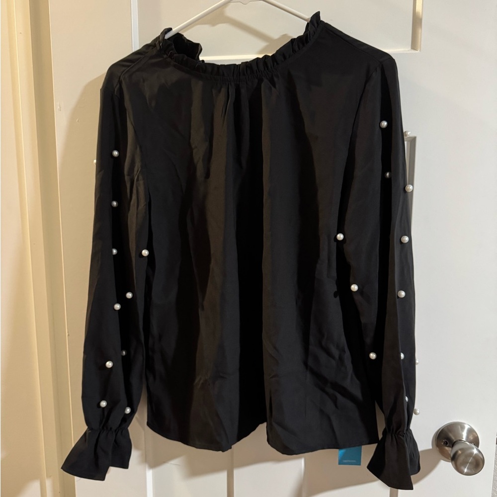 black long sleeve with pearls